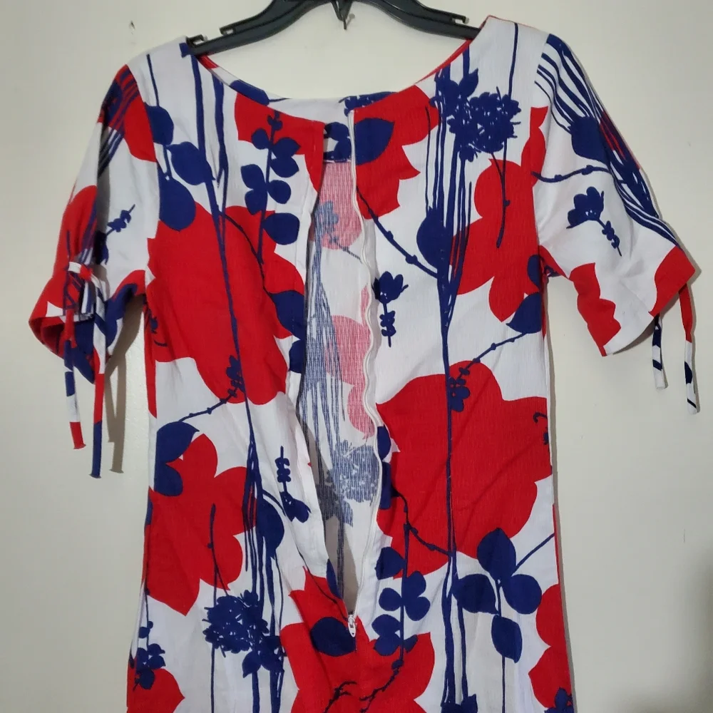 Vintage Vibrant Tropical Maxi Dress Tied Cuff Aline Hidden Zip Size 6 - Picture 2 of 10